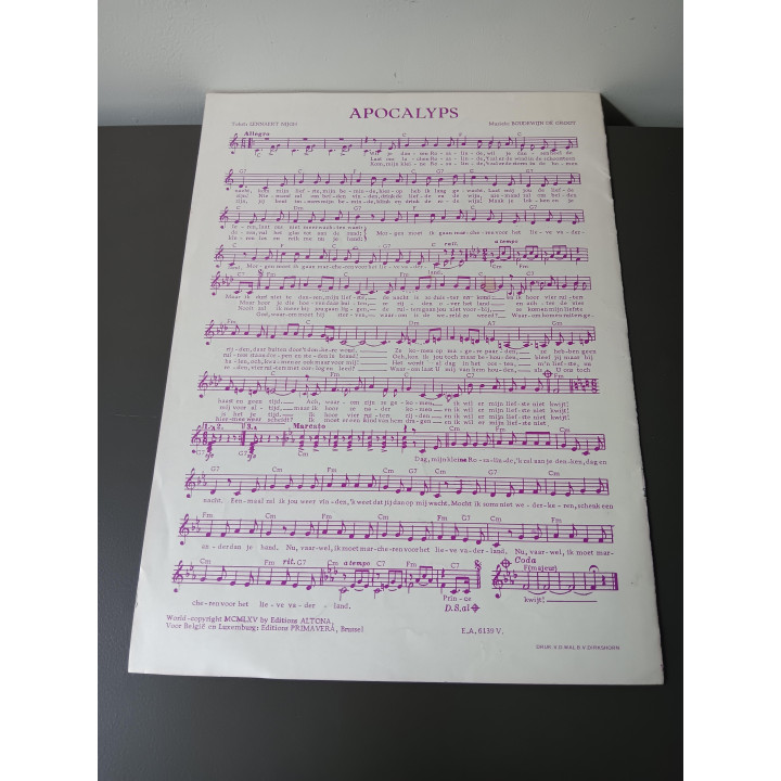 Boudewijn de Groot – Muziekboek met bladmuziek (jaren ’60/’70)