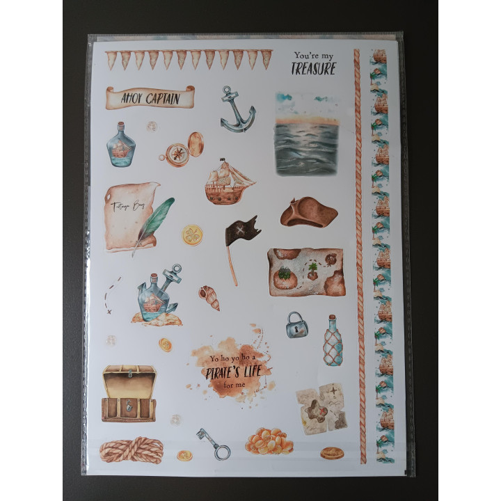 Embossed Stickers - Piraten Thema (Set van 2 vellen)