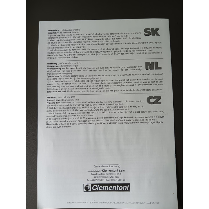 Disney Cars - 3 Puzzels + Memory Spel (Clementoni)