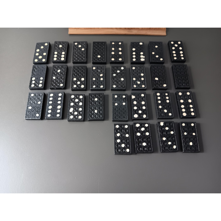 Houten Domino - Set in Schuifkistje (Vintage, compleet)