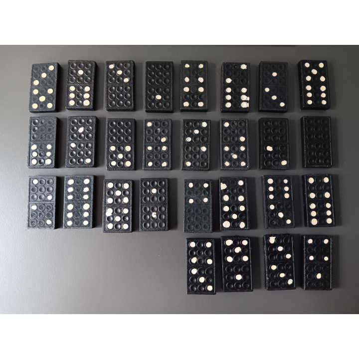 Houten Domino - Set in Schuifkistje (Vintage, compleet)