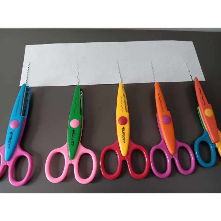 Set van 7 knutselscharen - Verschillende patroonrandjes