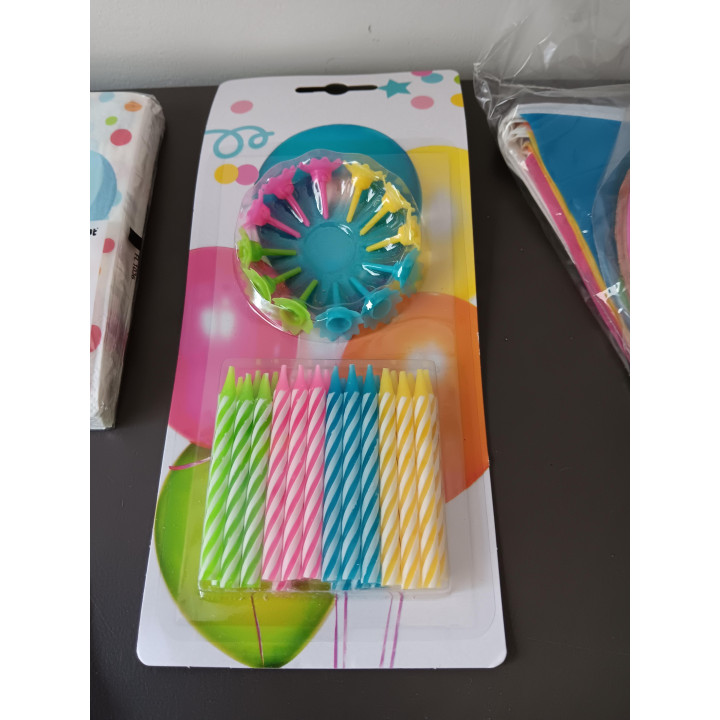 Verjaardag Set - Bordjes, Servetten, Ballonnen, Slingers & Kaarsjes