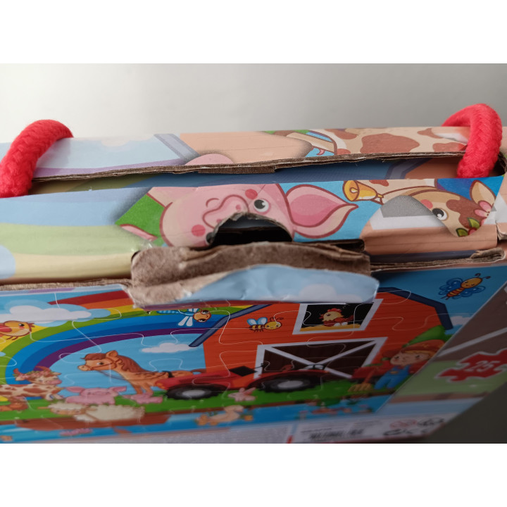 Grafix Kinderpuzzel - Boerderij - 25 Stukjes - Met Draagtasdoos